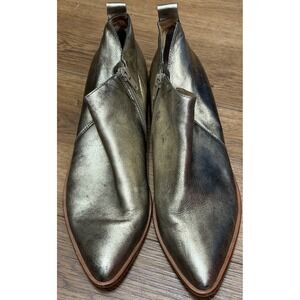 Corso Como Ankle Boots 7.5 Pointed Toe Boho Western Country Metallic Leather